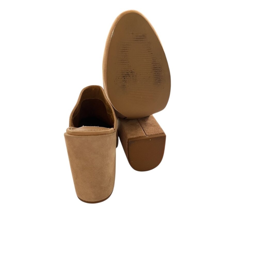Steve Madden Tan Suede 3 Inch Block Heel Slip-On Mules Size 5M - Picture 6 of 7